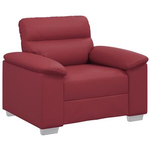 vidaXL Poltrona 100x81x84 cm couro artificial vermelho tinto