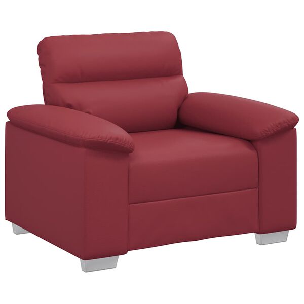 vidaXL Poltrona 100x81x84 cm couro artificial vermelho tinto