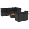 vidaXL 8 pcs conjunto sof&aacute;s de jardim com almofad&otilde;es vime PE preto