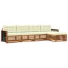 vidaXL Conjunto de Sof&aacute;s para Exterior 5 pcs Natural e Creme