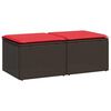 vidaXL 2 pcs conj. sof&aacute;s jardim c/ almofad&otilde;es vime PE/ac&aacute;cia castanho