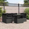 vidaXL Conjunto de Sof&aacute; de Jardim 7 pcs Preto Rattan Sint&eacute;tico