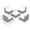 vidaXL 5 pcs conjunto lounge de jardim c/ almofad&otilde;es vime PE cinzento