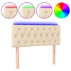 vidaXL Cabeceira de cama c/ luzes LED tecido 90x7x78/88 cm cor creme