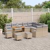 vidaXL Conjunto de Sofá de Jardim 13 pcs Bege Rattan Sintético