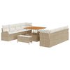 vidaXL Conjunto de Sof&aacute; de Jardim 11 unid. Bege vime PE