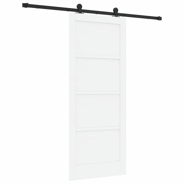 vidaXL Porta Deslizante Branco e Preto 83 x 202 cm
