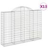 vidaXL Cestos gabi&atilde;o arqueados 13 pcs 200x30x140/160 ferro galvanizado