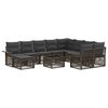 vidaXL Conjunto de Sof&aacute; de Jardim 11 unid. Cinzento vime PE