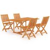 vidaXL 5 pcs conjunto de jantar para jardim madeira de teca maci&ccedil;a
