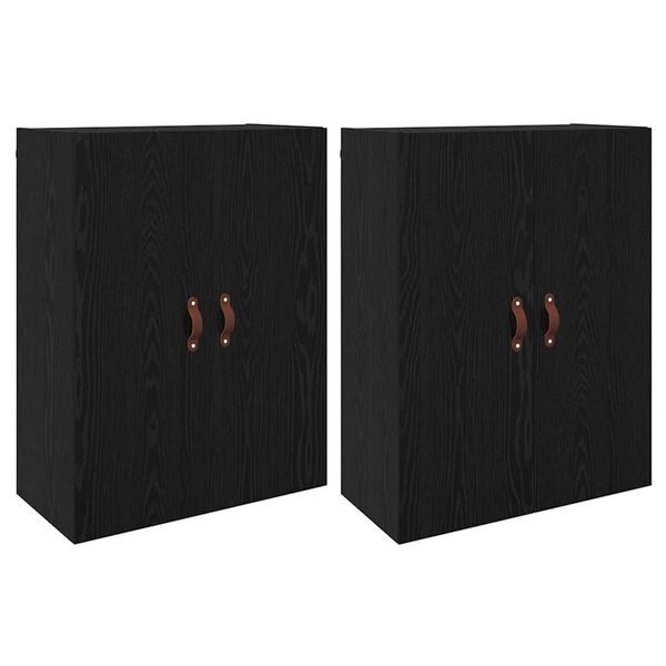 vidaXL Arm&aacute;rio de Parede 2 pcs Carvalho Preto 69,5 x 34 x 90 cm