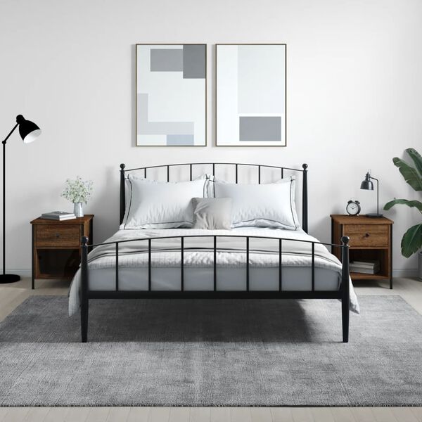 vidaXL Mesas de cabeceira 2 pcs derivados de madeira carvalho castanho