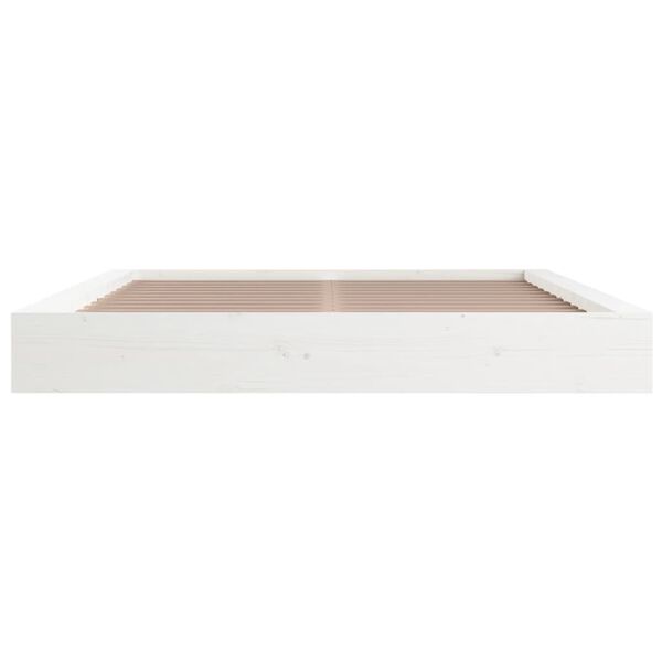 vidaXL Estrutura de cama 200x200 cm pinho maciço branco