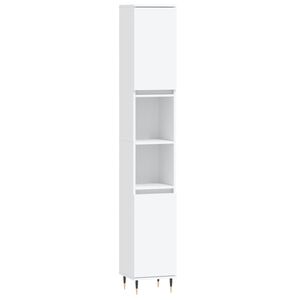 vidaXL Arm&aacute;rio casa de banho 30x30x190 cm derivados de madeira branco