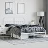 vidaXL Estrutura de cama com cabeceira 140x190 cm metal branco