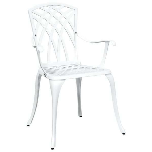 vidaXL Conjunto de Mesa de Jardim 3 pcs Branco Alum&iacute;nio Fundido