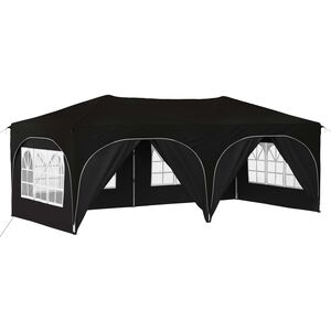 vidaXL Tenda de Festa Pop-up Preto 575 x 288 x 245 cm Tecido Oxford