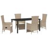 vidaXL Conjunto de Jantar para Jardim 5 unid. Bege vime PE