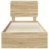 vidaXL Estrutura da Cama com cabeceira Carvalho Sonoma 90 x 190 cm
