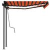 vidaXL Toldo retrátil manual com LED 3,5x2,5 m laranja e castanho