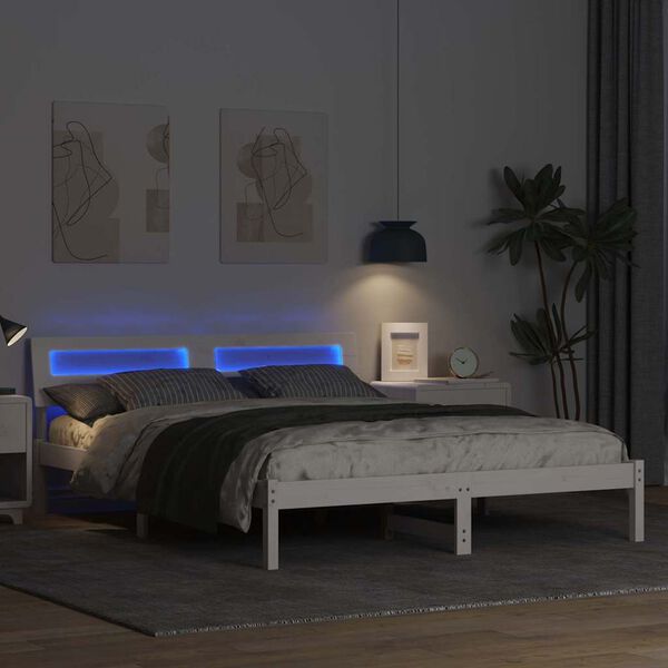 vidaXL Estrutura da Cama com cabeceira Branco 150 x 200 cm