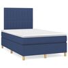 vidaXL Cama boxspring com colch&atilde;o 120x190 cm tecido azul
