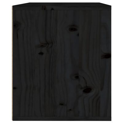 vidaXL Armário de parede 45x30x35 cm madeira de pinho maciça preto