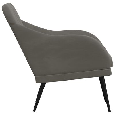 vidaXL Cadeira c/ apoio de braços 63x76x80 cm veludo cinzento-escuro