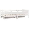 vidaXL Sof&aacute;-cama c/ gavetas 90x190 cm madeira de pinho maci&ccedil;a branco