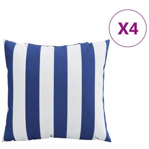 vidaXL Almofadas decorativas 4pcs 60x60 cm tecido riscas azul/branco