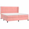vidaXL Cama com molas/colch&atilde;o 200x200 cm veludo rosa