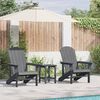 vidaXL Cadeira de Jardim 3 pcs Cinzento-claro Polietileno