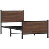 vidaXL Estrutura de cama sem colchão 90x190 cm metal carvalho castanho