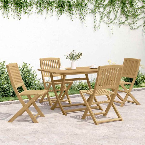 vidaXL Cadeiras jardim dobr&aacute;veis 4 pcs 57x49x90 cm ac&aacute;cia maci&ccedil;a