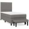 vidaXL Cama com molas/colch&atilde;o 90x190 cm tecido cinza-escuro