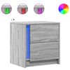 vidaXL Mesas cabeceira c/ LEDs 2 pcs derivados madeira cinza sonoma