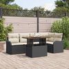 vidaXL Conjunto de Sof&aacute; de Jardim 6 pcs Preto Rattan Sint&eacute;tico