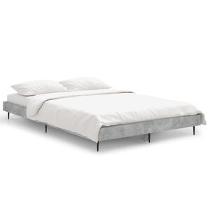 vidaXL Estrutura de cama 120x190 cm derivados de madeira cinza cimento