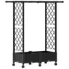 vidaXL Cama Elevada com Treli&ccedil;a e Telhado Preto 122,5 x 40 x 127 cm PP
