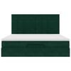 vidaXL Estrutura de cama otomana com colch&atilde;o verde escuro veludo