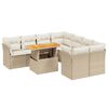 vidaXL 9 pcs conjunto de sof&aacute;s p/ jardim com almofad&otilde;es vime PE bege