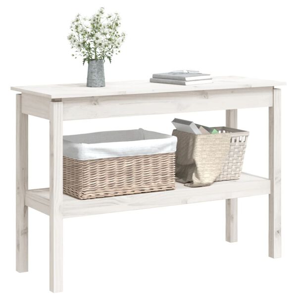 vidaXL Mesa consola 110x40x75 cm pinho maci&ccedil;o branco