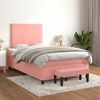 vidaXL Cama boxspring com colch&atilde;o 120x190 cm veludo rosa