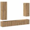 vidaXL Conjunto de arm&aacute;rio TV parede 4 pcs madeira carvalho artisiano
