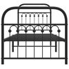 vidaXL Estrutura de cama com cabeceira e p&eacute;s 75x190 cm metal preto