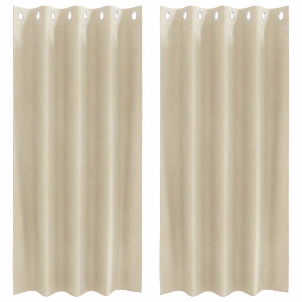 vidaXL Cortinas opacas 2 pcs Creme 140 x 175 cm Veludo
