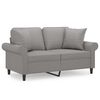 vidaXL Sof&aacute; 2 lugares c/ almofadas/almofad&otilde;es 120cm tecido cinza-claro
