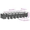 vidaXL 17 pcs conj. jantar jardim c/ almofad&otilde;es vime PE cinzento-claro