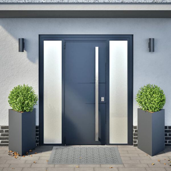 vidaXL Vaso/floreira jardim triangular 2 pcs 50x43x75 cm aço antracite