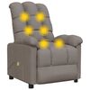 vidaXL Poltrona de massagens tecido cinza-acastanhado